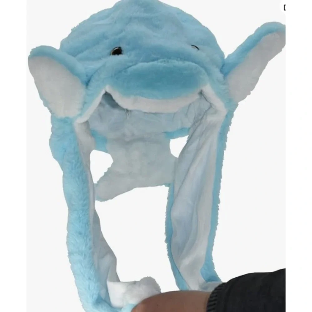 Kids‎ Adults Plush Hat Ear Moving Ear Flap Hat with Paw Dolphin 22